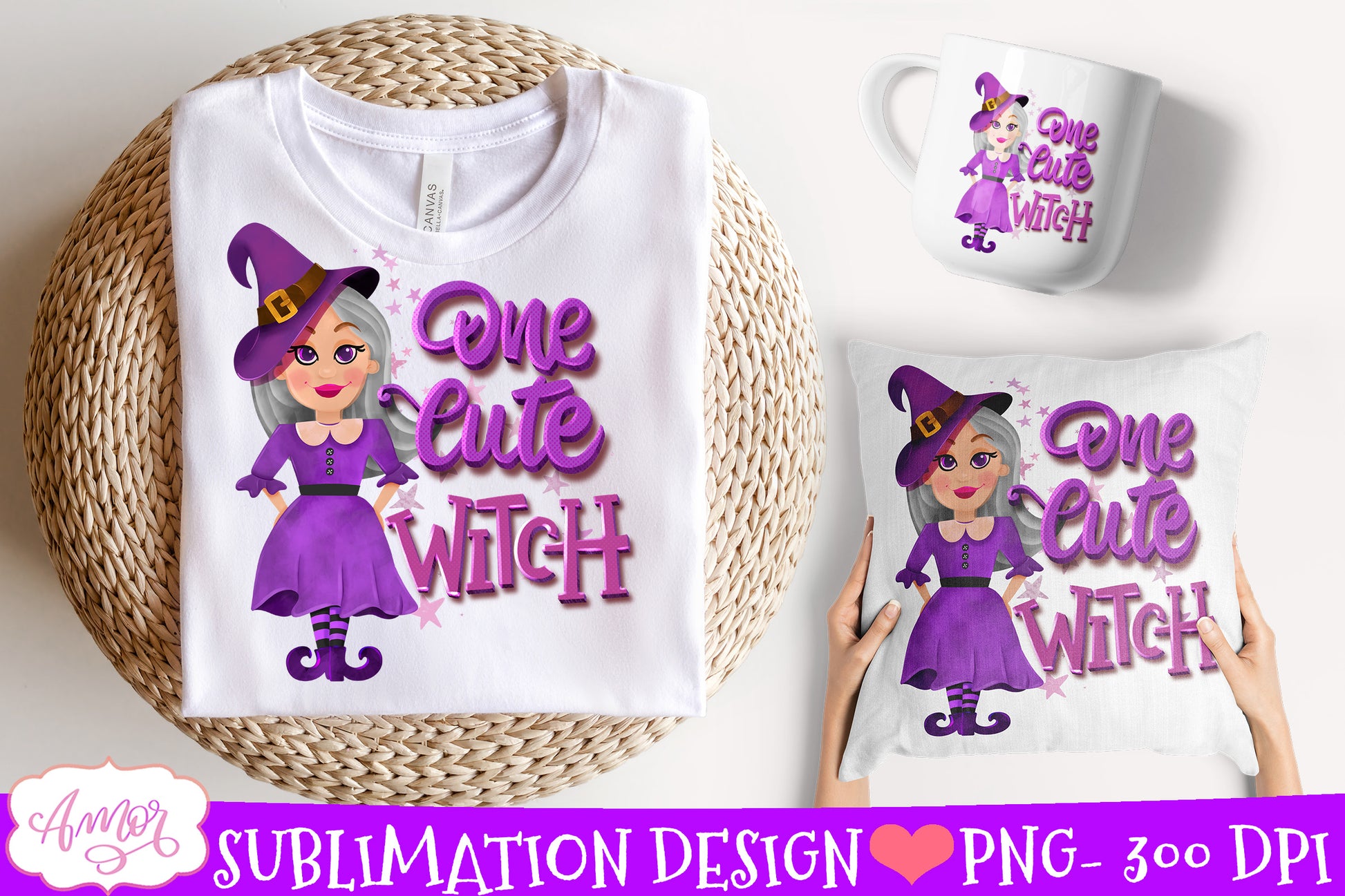 One cute witch Sublimation PNG| Cute Halloween png for kids