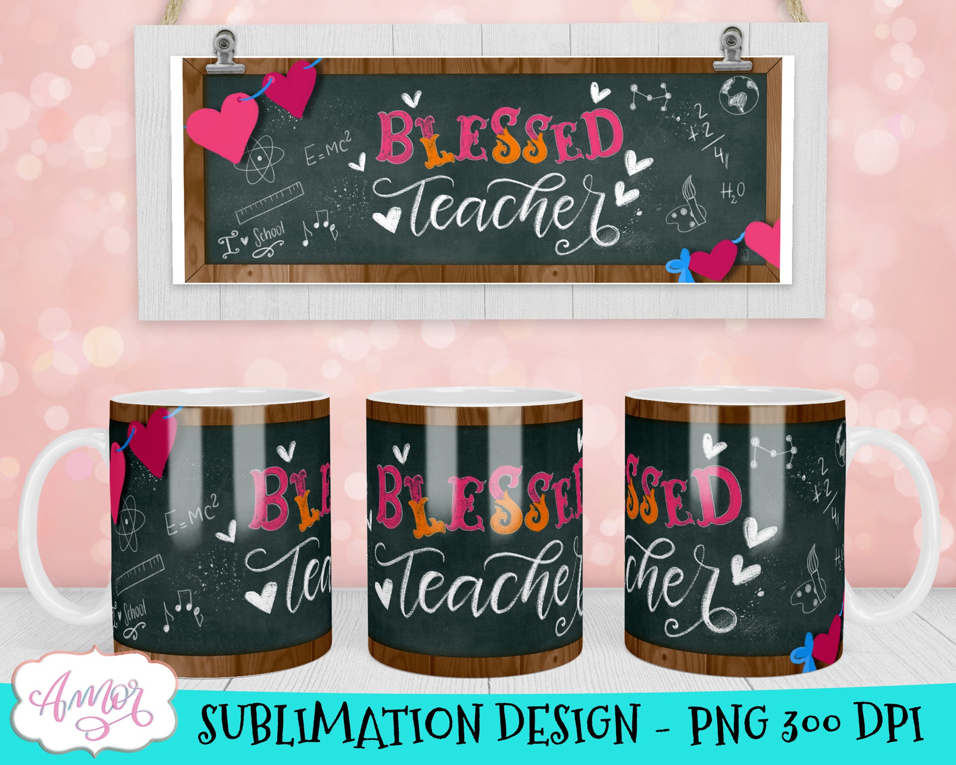 Teacher Mug Wraps for Sublimation Bundle