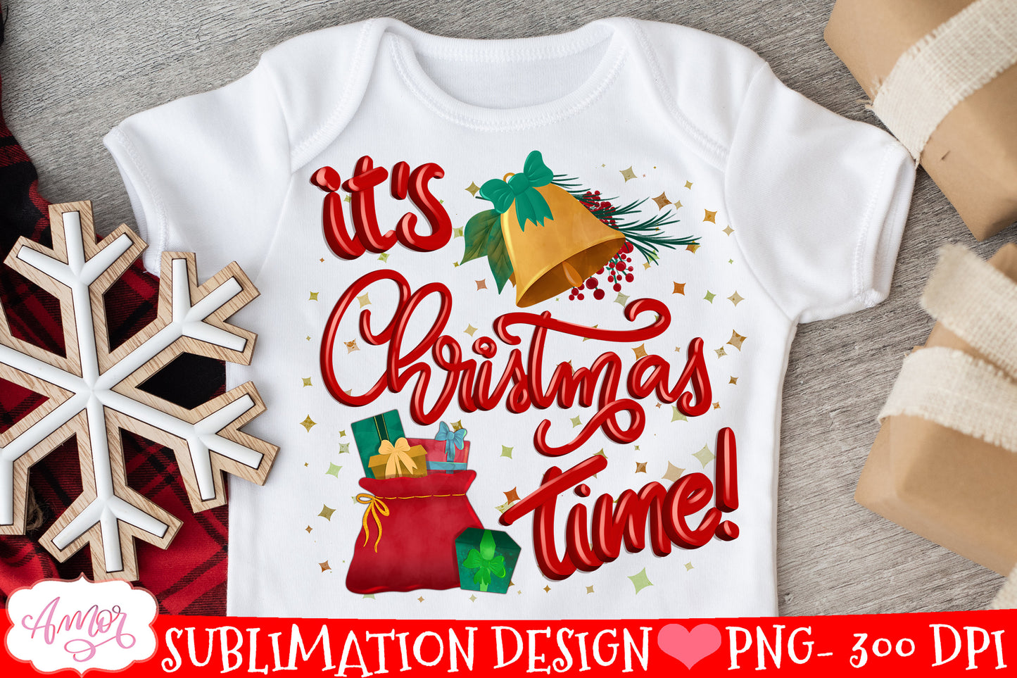 It's Christmas time PNG for sublimation for Children