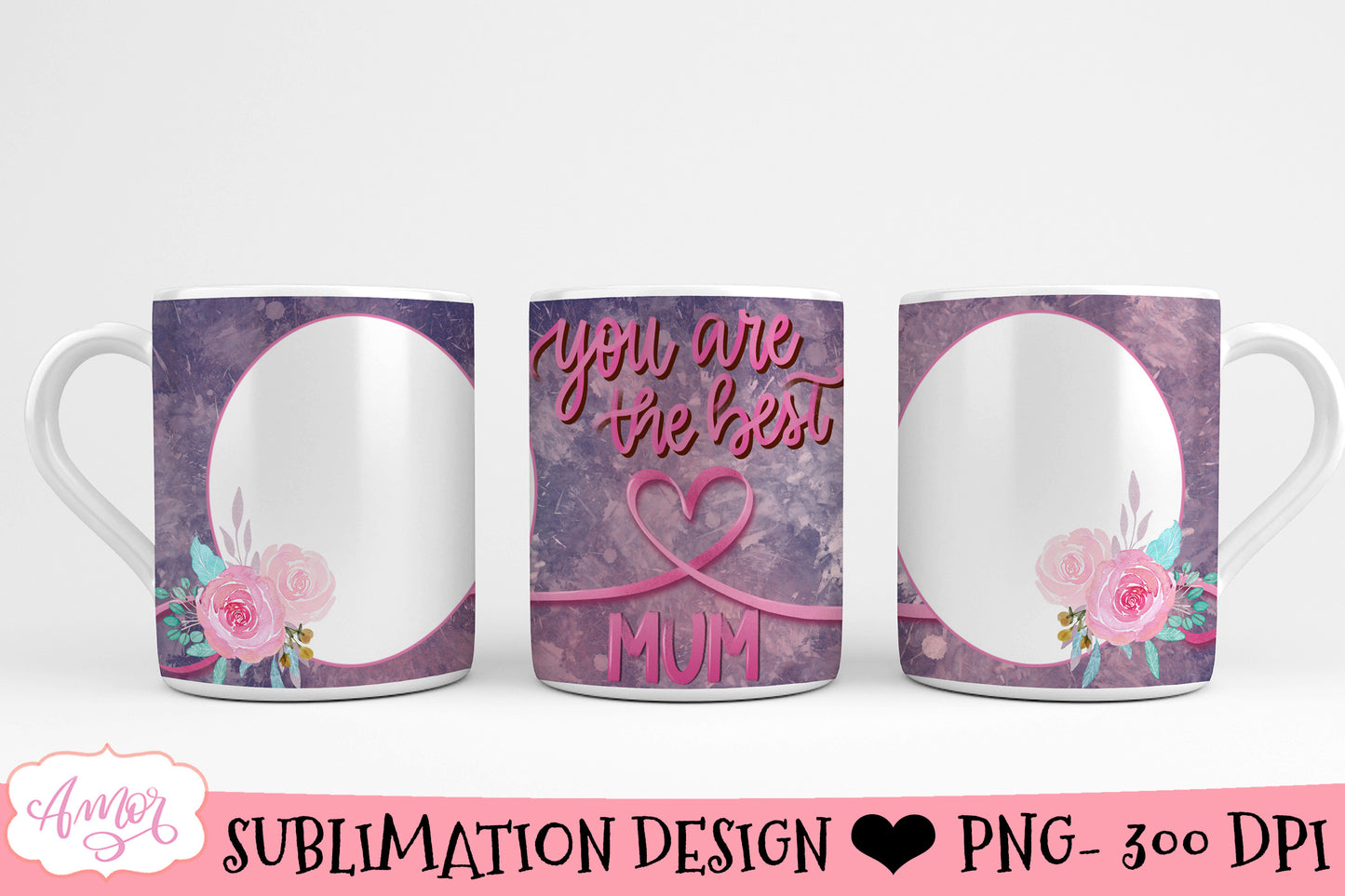 Mum Picture Mug Template for sublimation