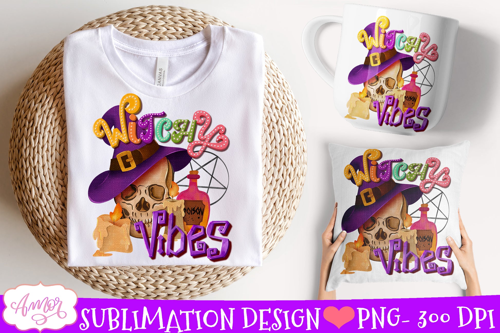 Witchy vibes Sublimation PNG | Halloween PNG illustration