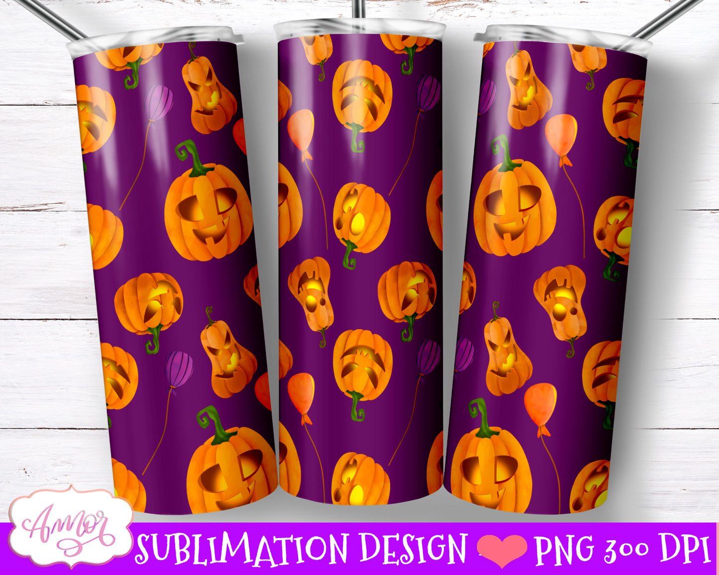 BUNDLE Halloween tumbler wrap PNG for sublimation