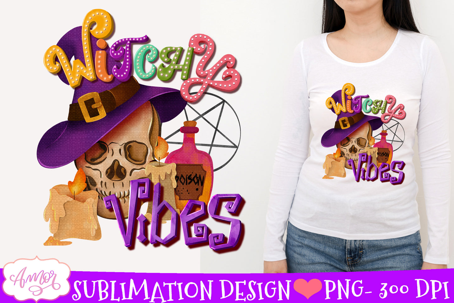 Witchy vibes Sublimation PNG | Halloween PNG illustration