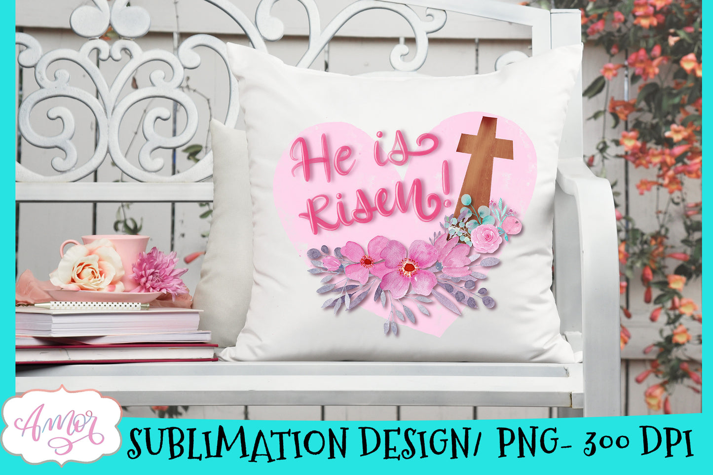 He is risen Sublimation Design for T-shirts