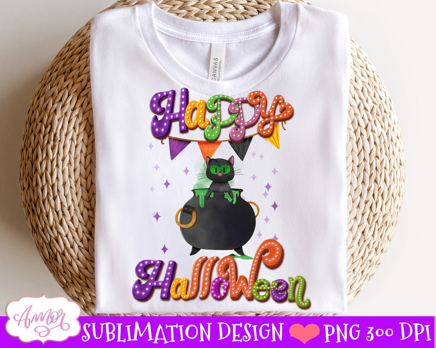 Happy Halloween Sublimation PNG | Cute Halloween cat design