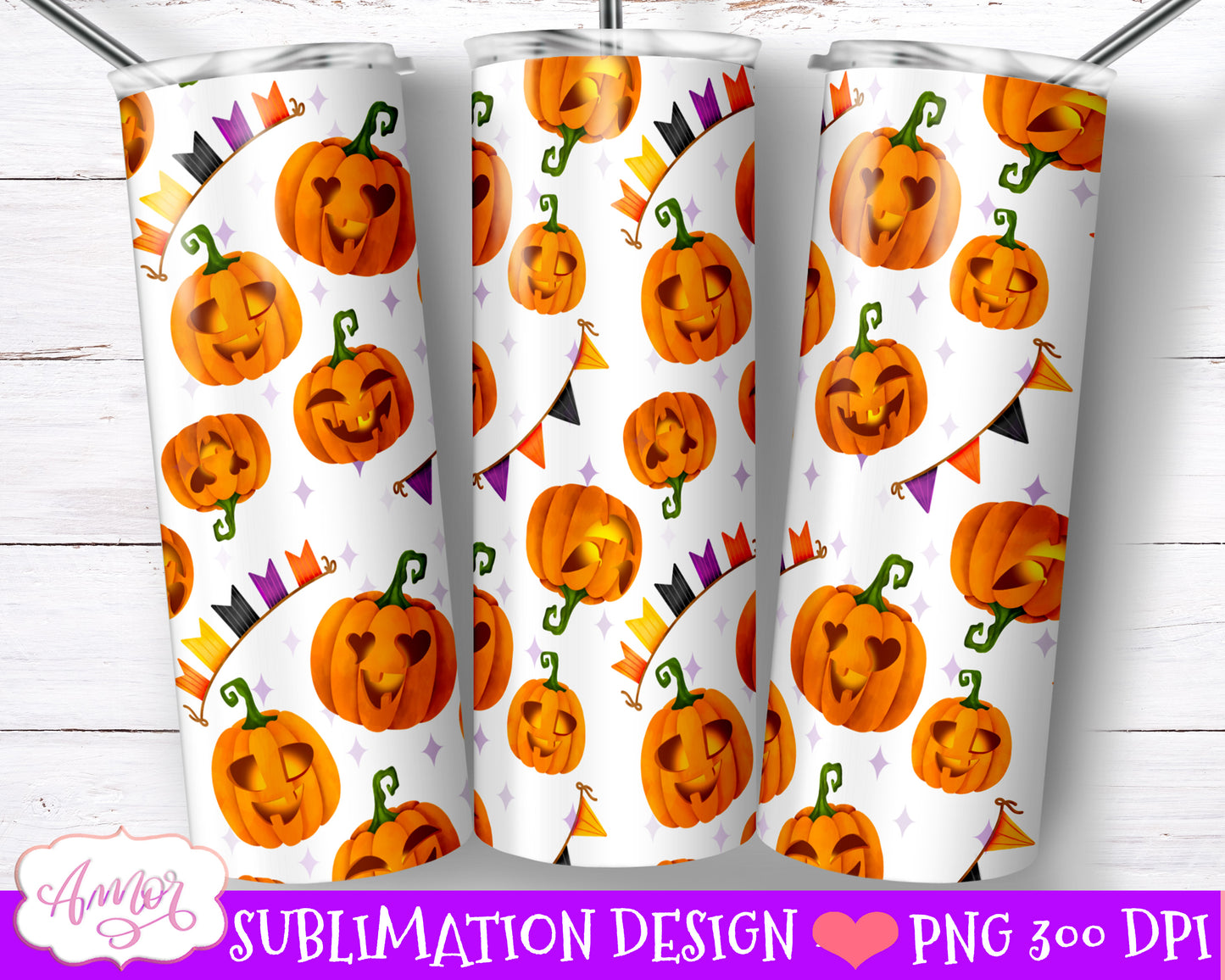BUNDLE Halloween tumbler wrap PNG for sublimation