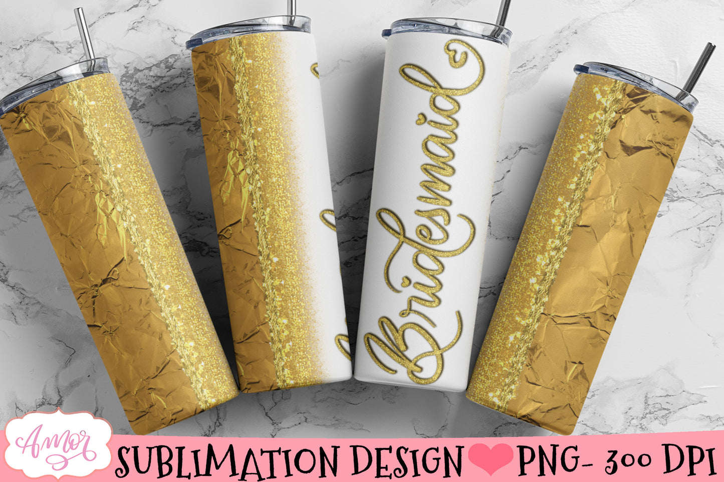 Bridesmaid Tumbler Wrap for Sublimation  Wedding tumbler PNG