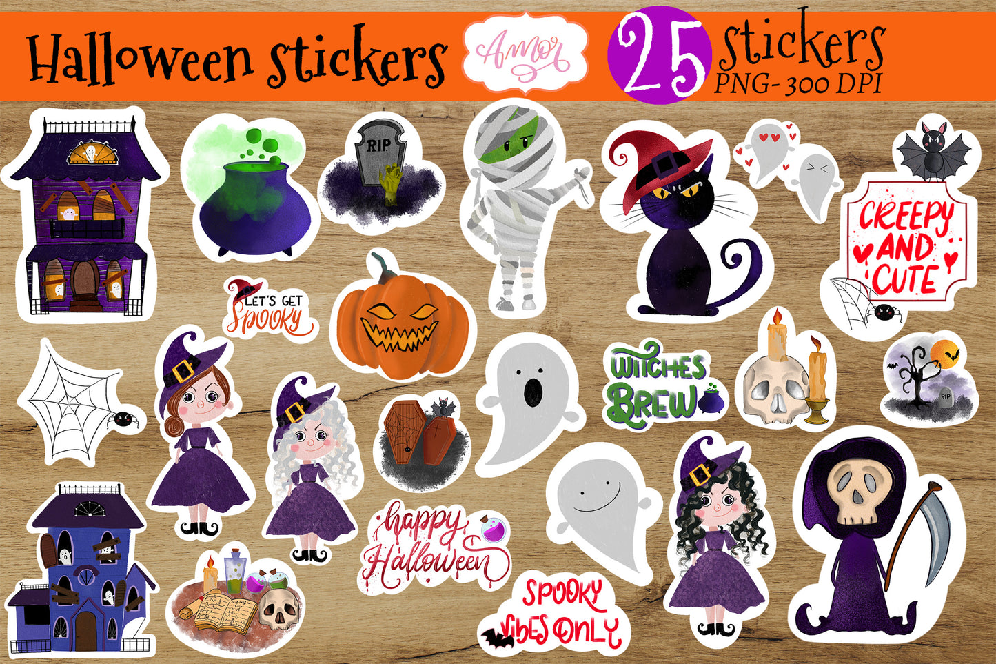 Great BUNDLE Halloween Printable Stickers