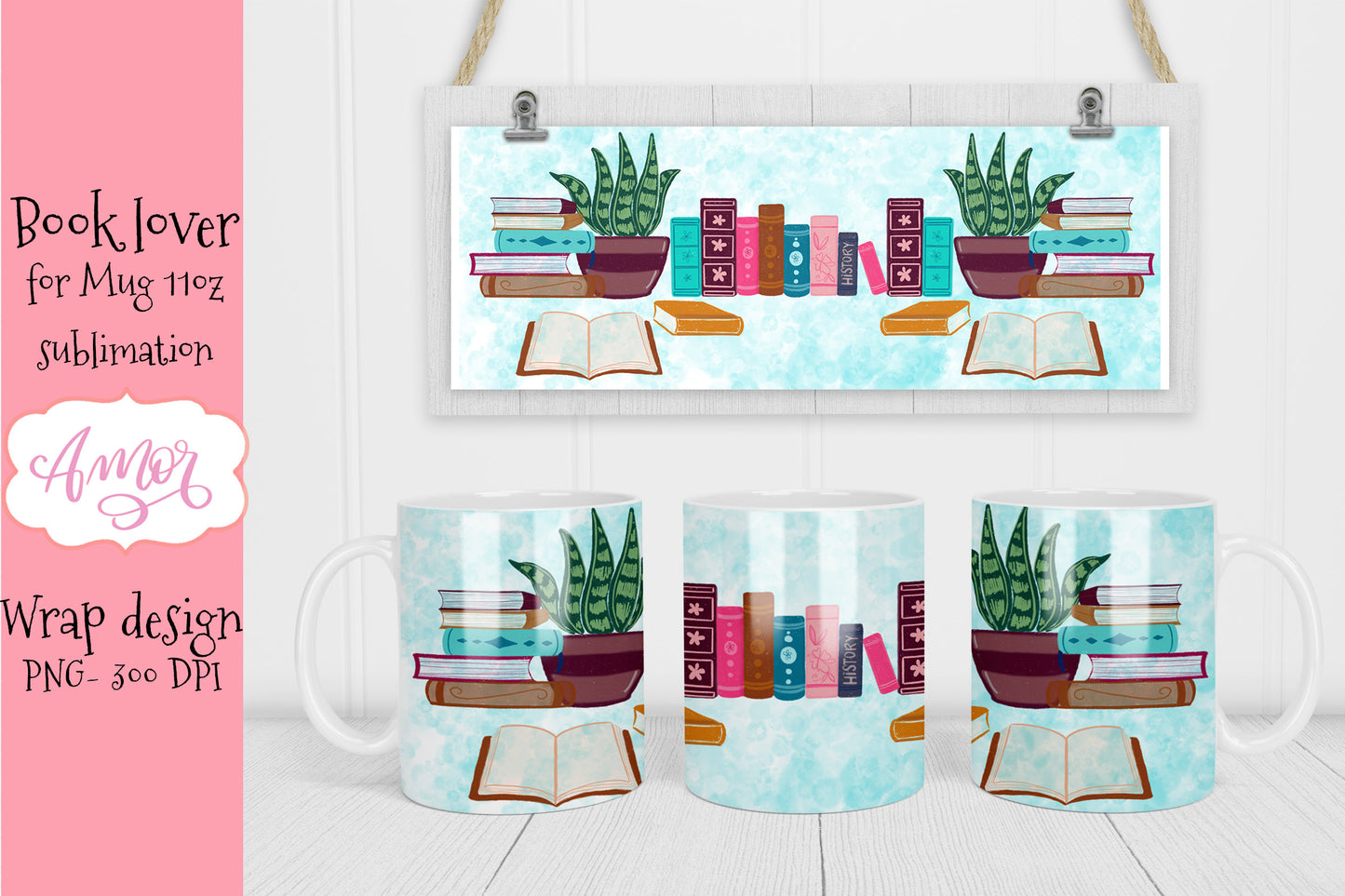 Book Lover Designs for mug sublimation 11 oz bundle