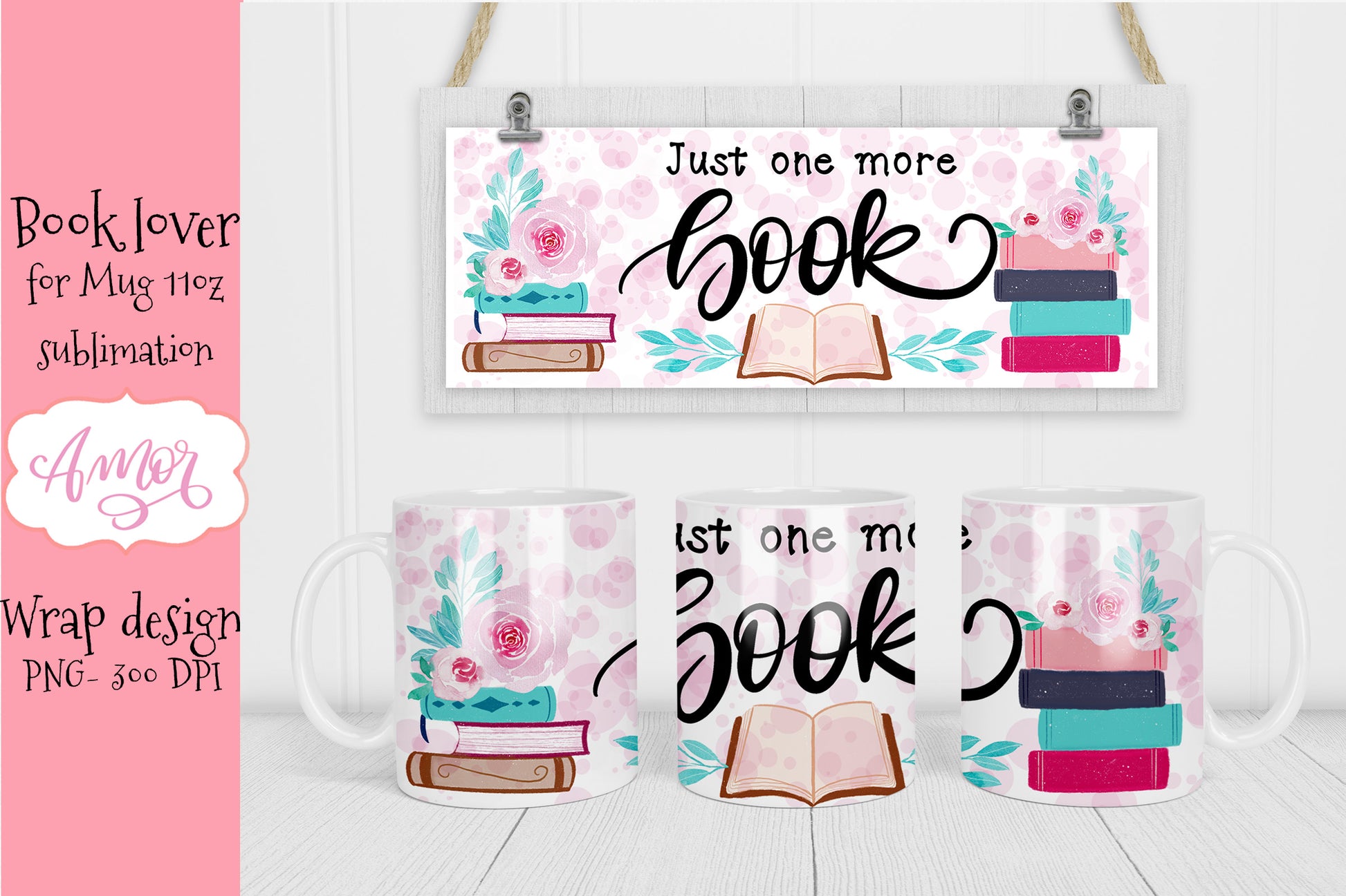 Book Lover Designs for mug sublimation 11 oz bundle