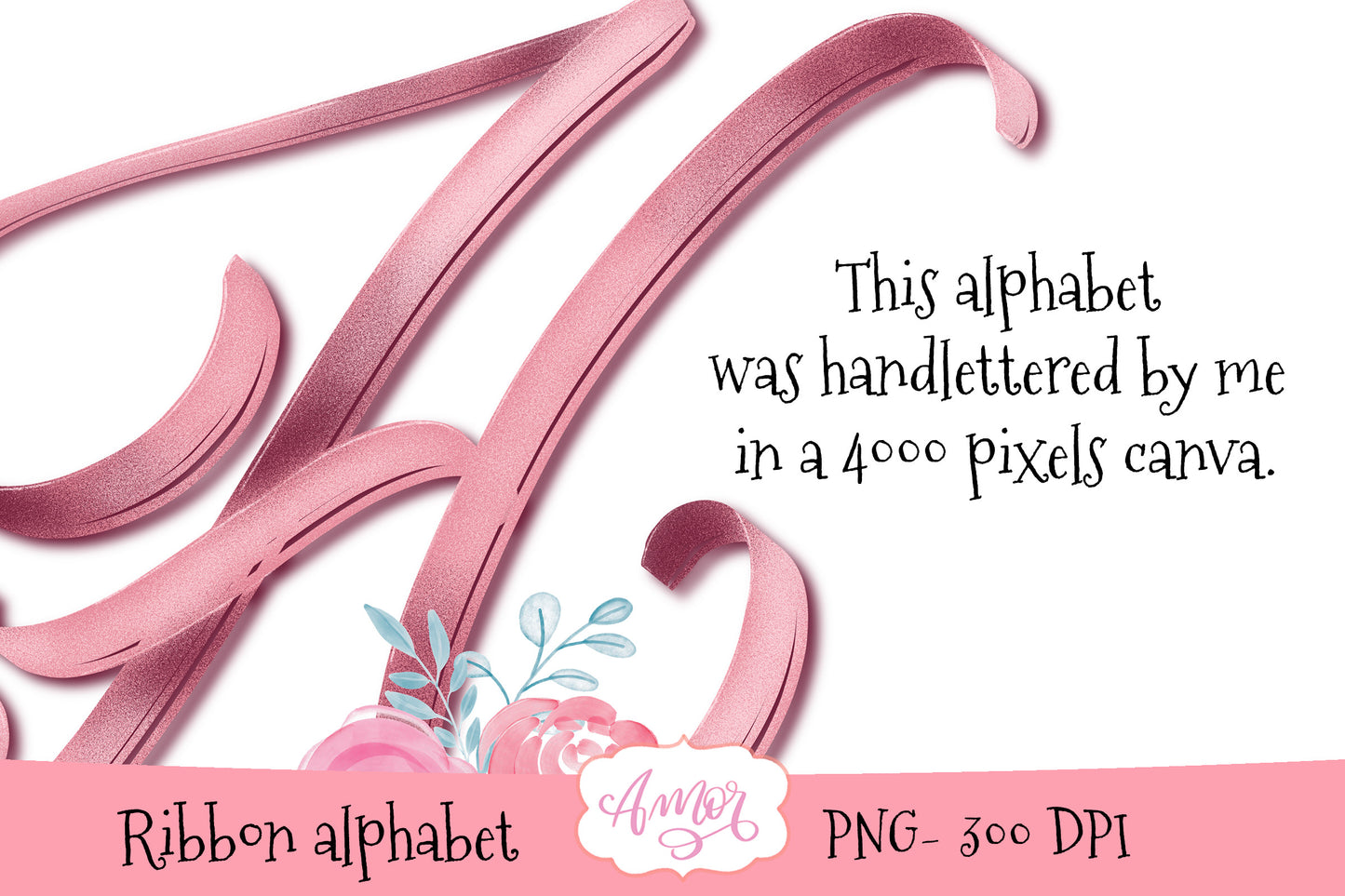 Ribbon Alphabet Clipart for monograms