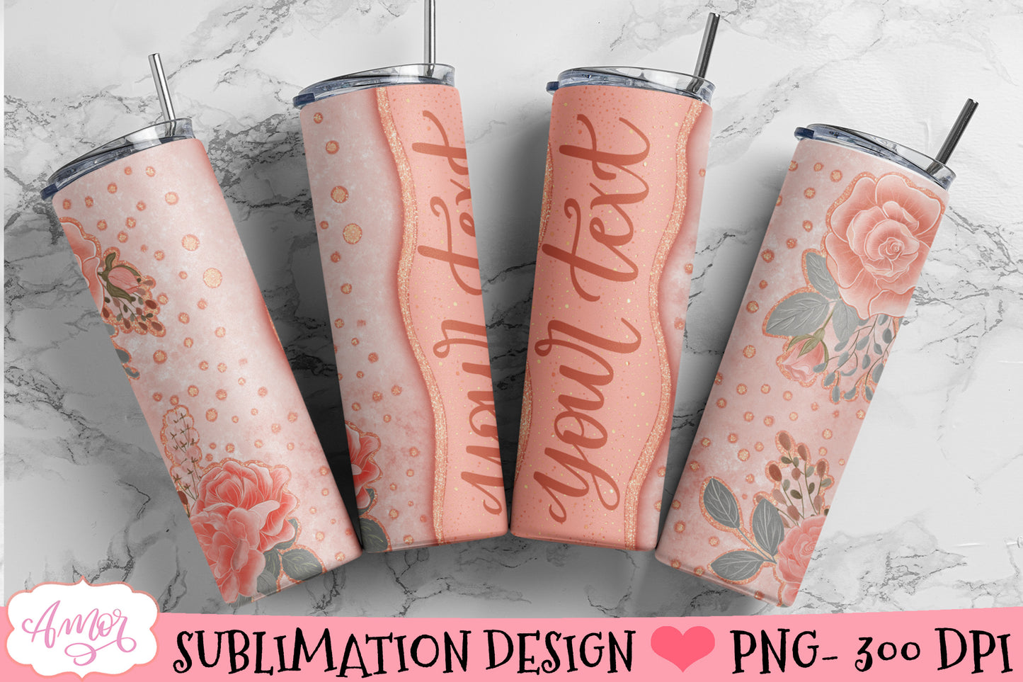 Customizable Tumbler Wrap for Sublimation PNG