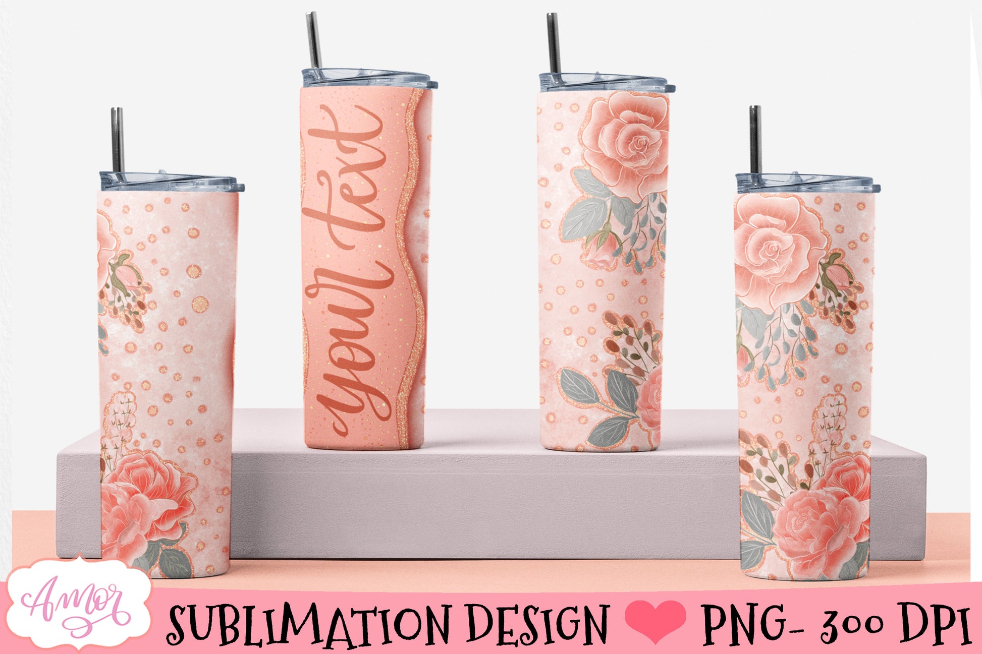 Customizable Tumbler Wrap for Sublimation PNG