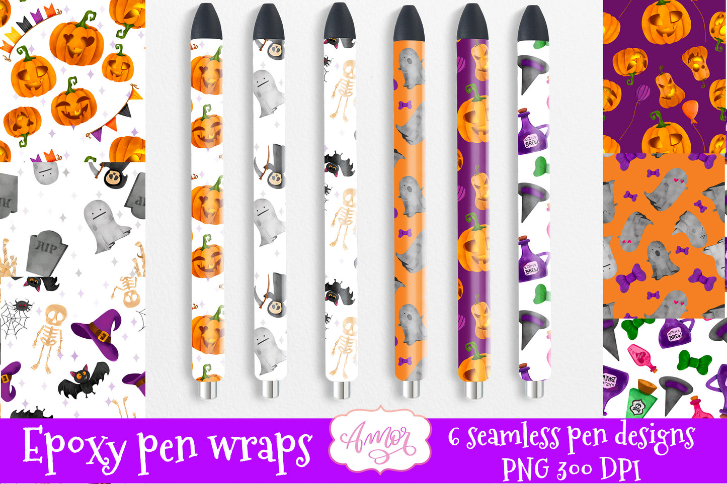 Halloween pen wraps  Spooky epoxy pen wrap 6 PNG designs