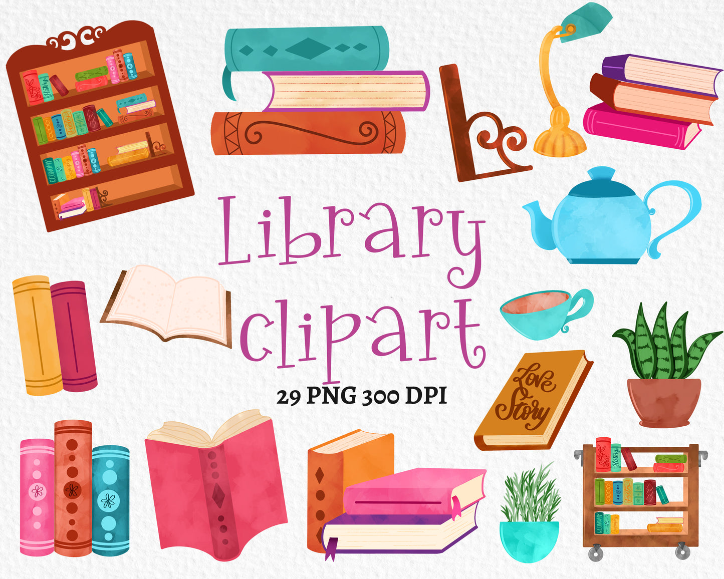 Hand drawn library clipart