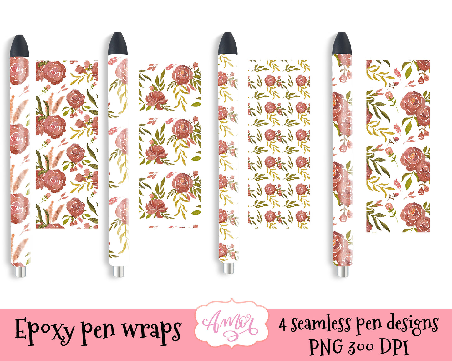 Boho Floral Pen Wraps